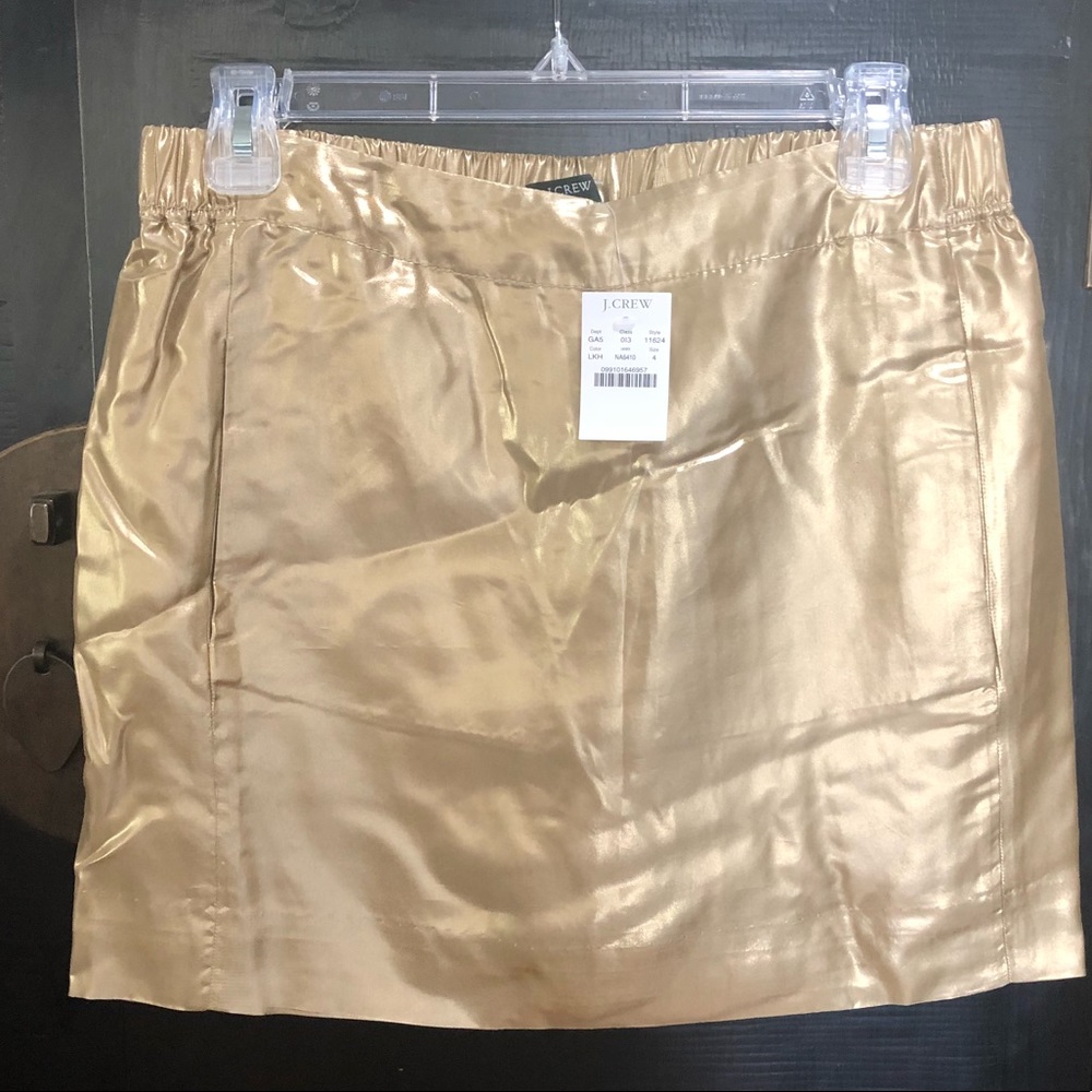 Jcrew Metallic Gold short skirt size 4 new